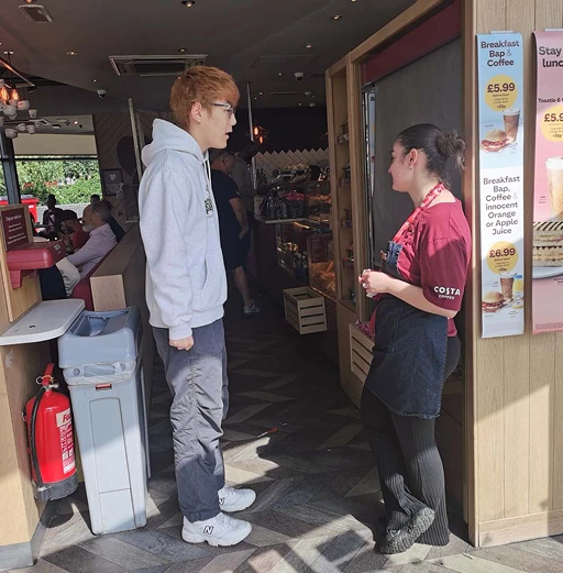 Coffee grounds offered to customers 2