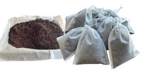 Prepared coffee-ground packets for the field experiment